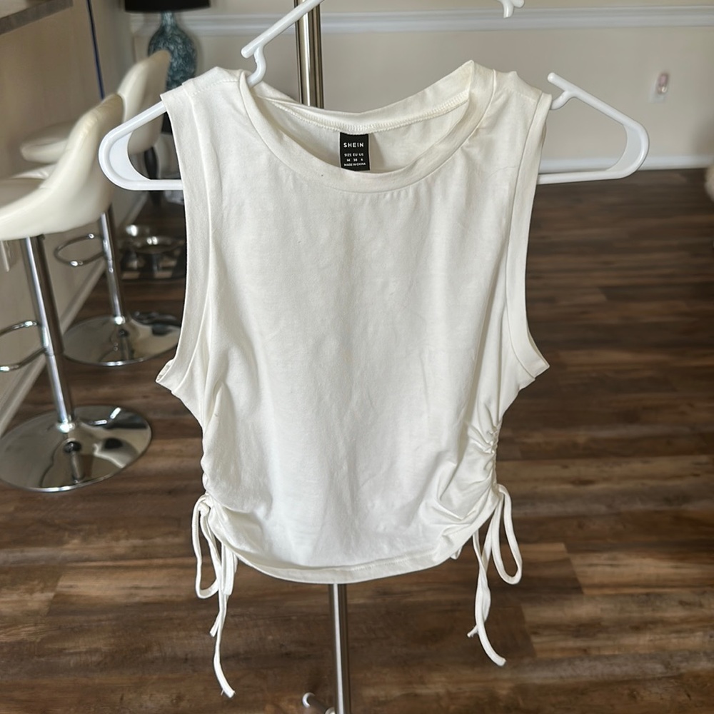 white crop top